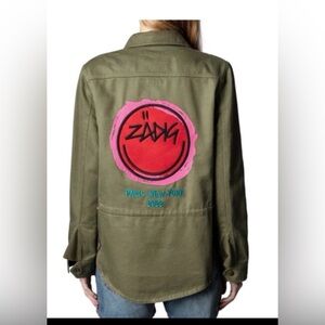 NWOT Zadig & Voltaire Tackl Cotton & Linen Military Shirt. (Small) MSRP $458